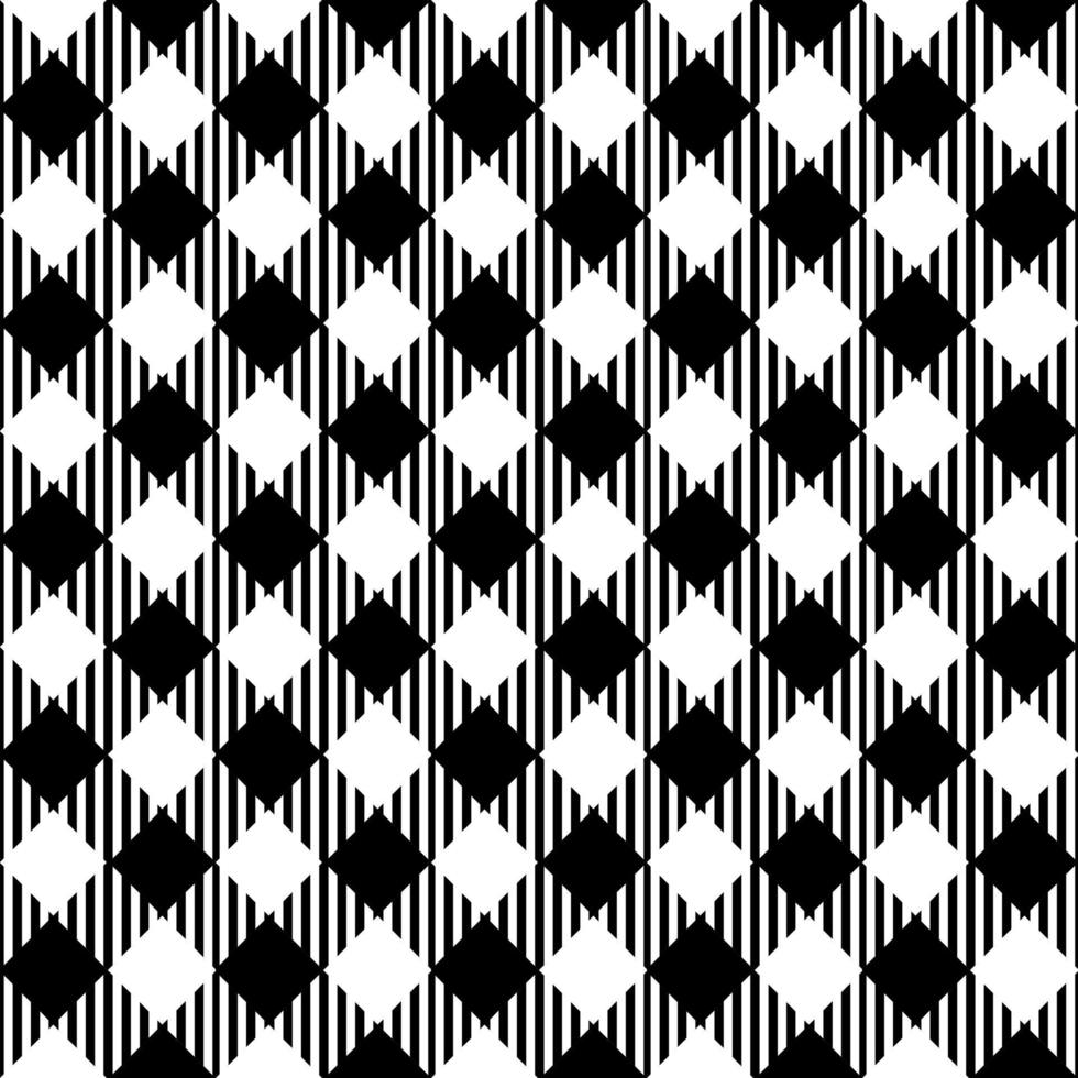 black and white seamless plaid pattern vector