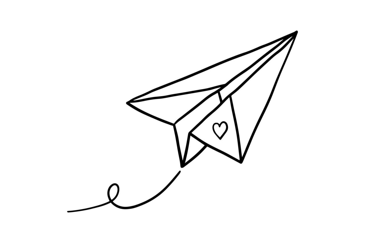 paper plane Message icon in flat black line style vector