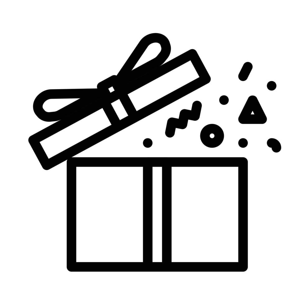 icono de caja de regalo abierta. símbolo de elemento simple para el diseño de plantillas. se puede utilizar para el sitio web y la aplicación móvil. vector. vector