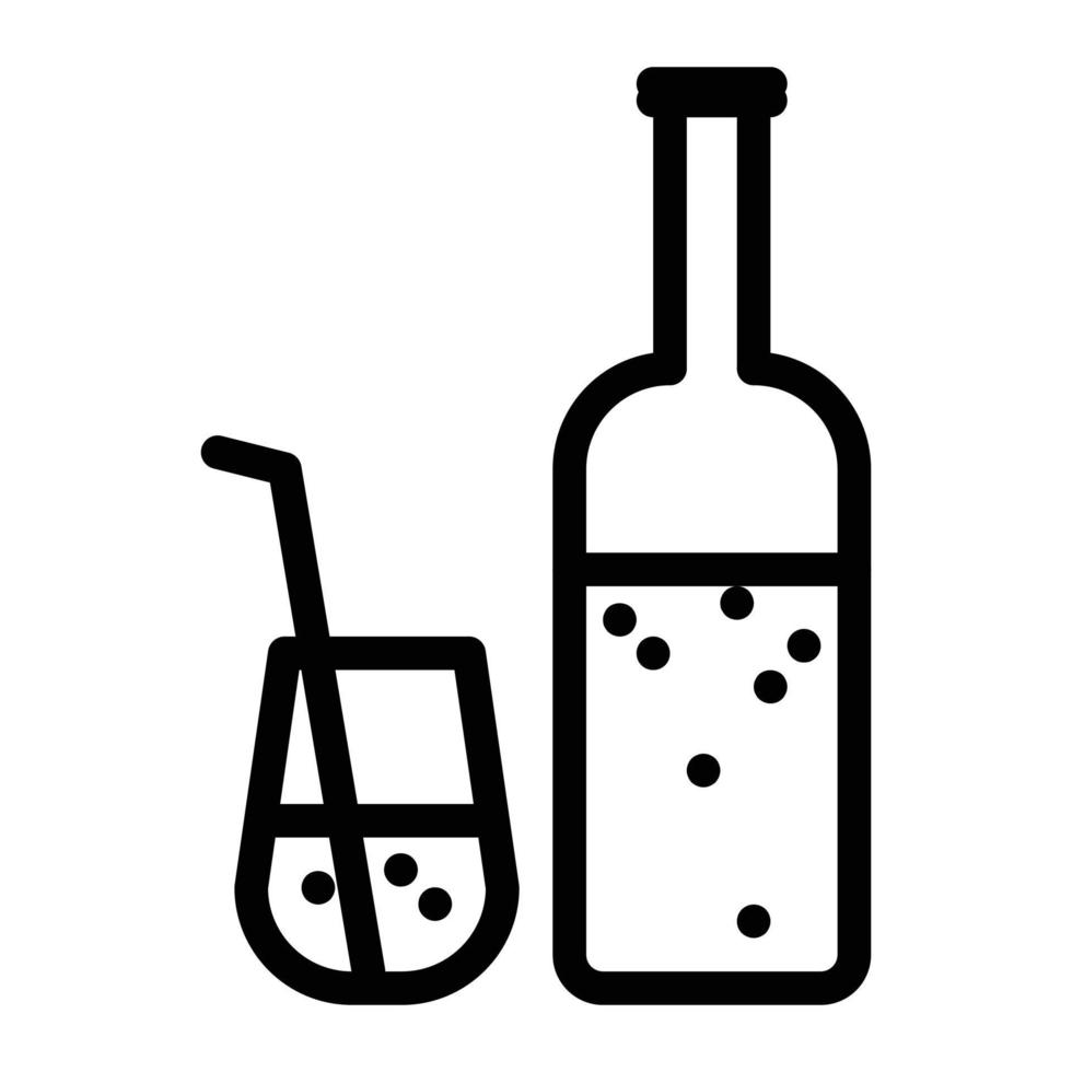 icono de botella y copa de vino. símbolo de elemento simple para el diseño de plantilla. se puede utilizar para el sitio web y la aplicación móvil. vector. vector