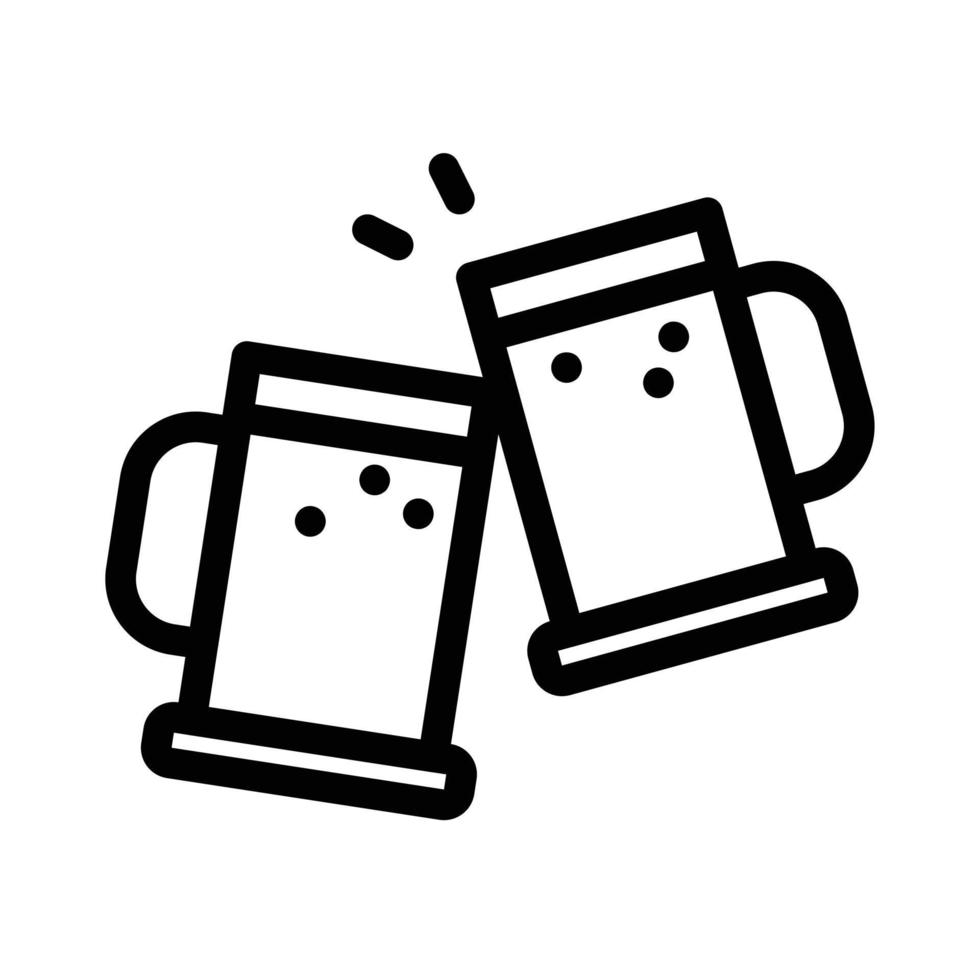 icono de vasos de cerveza tostado. símbolo de elemento simple para el diseño de plantillas. se puede utilizar para el sitio web y la aplicación móvil. vector. vector