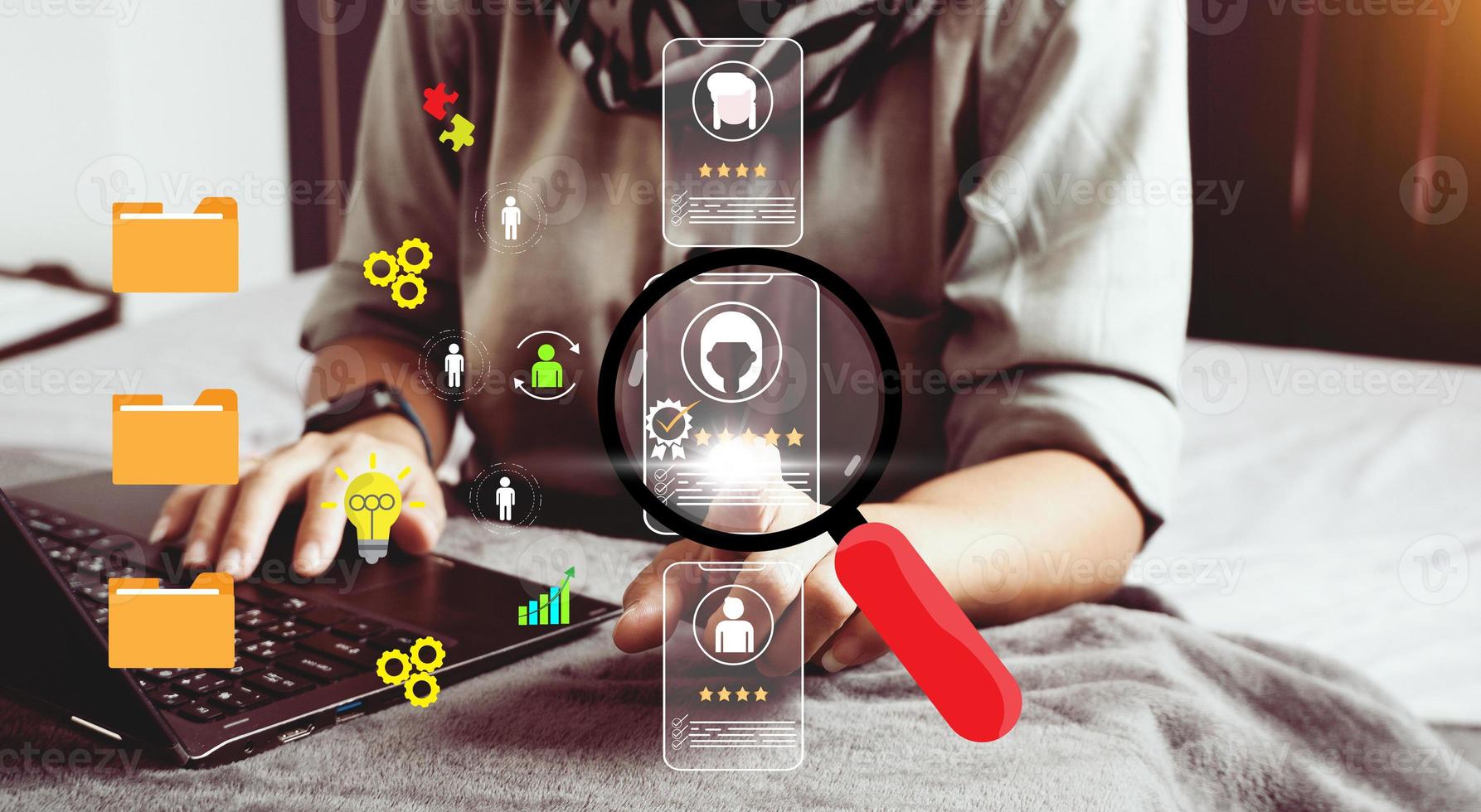 human resources personnel analysis concept Changing the HR Landscape for Sustainable Business Success Driven by insights and focused on goals, processes, goals, skills photo