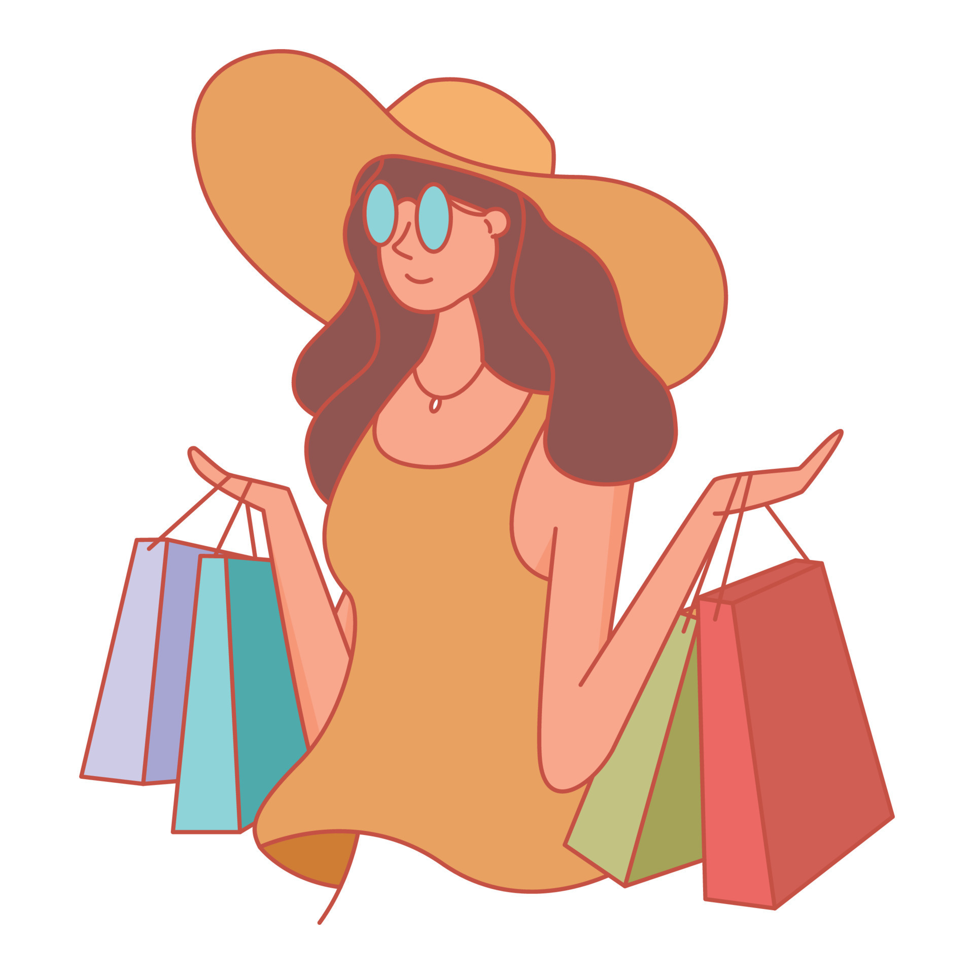 Woman carrying shopping bag vector design 15934963 Vector Art at Vecteezy