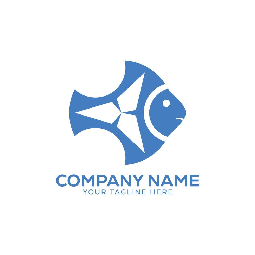 2D Fish Logo Icon Vector Illustration