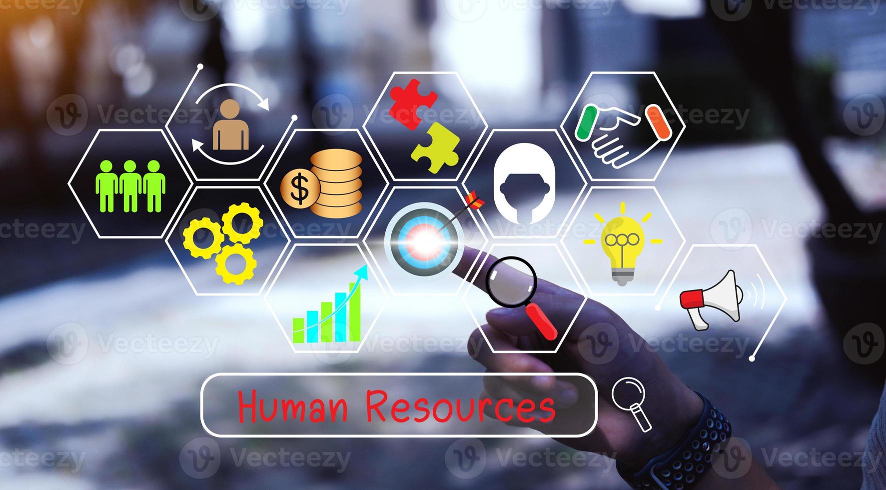 human resources personnel analysis concept Changing the HR Landscape for Sustainable Business Success Driven by insights and focused on goals, processes, goals, skills photo