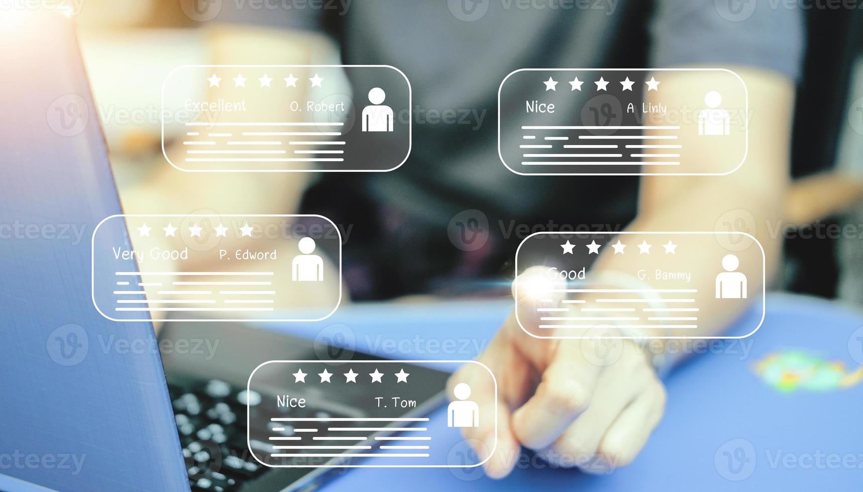 Users rate the service experience in the Concept Customer Satisfaction Survey online application after using the service. photo