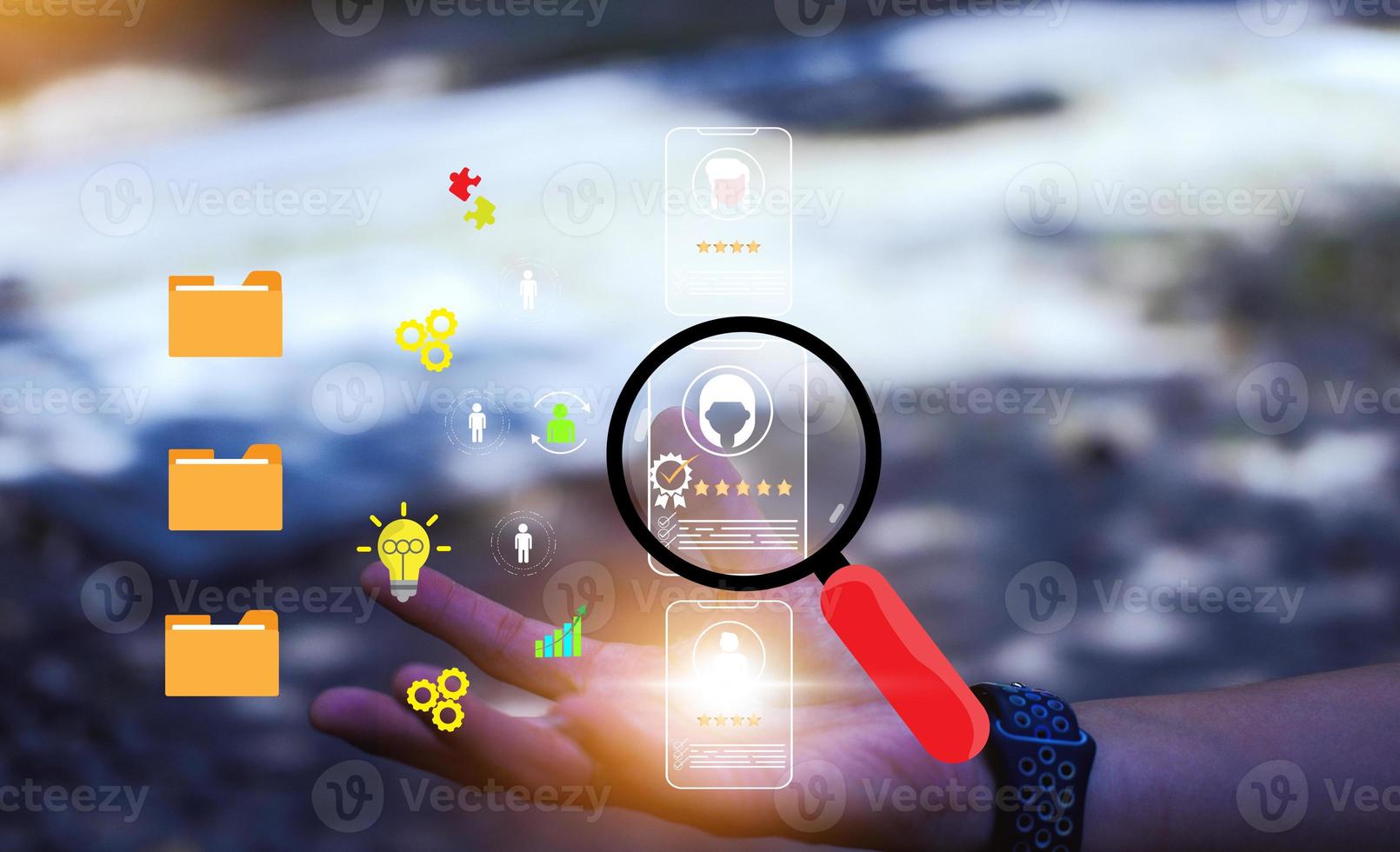 human resources personnel analysis concept Changing the HR Landscape for Sustainable Business Success Driven by insights and focused on goals, processes, goals, skills photo