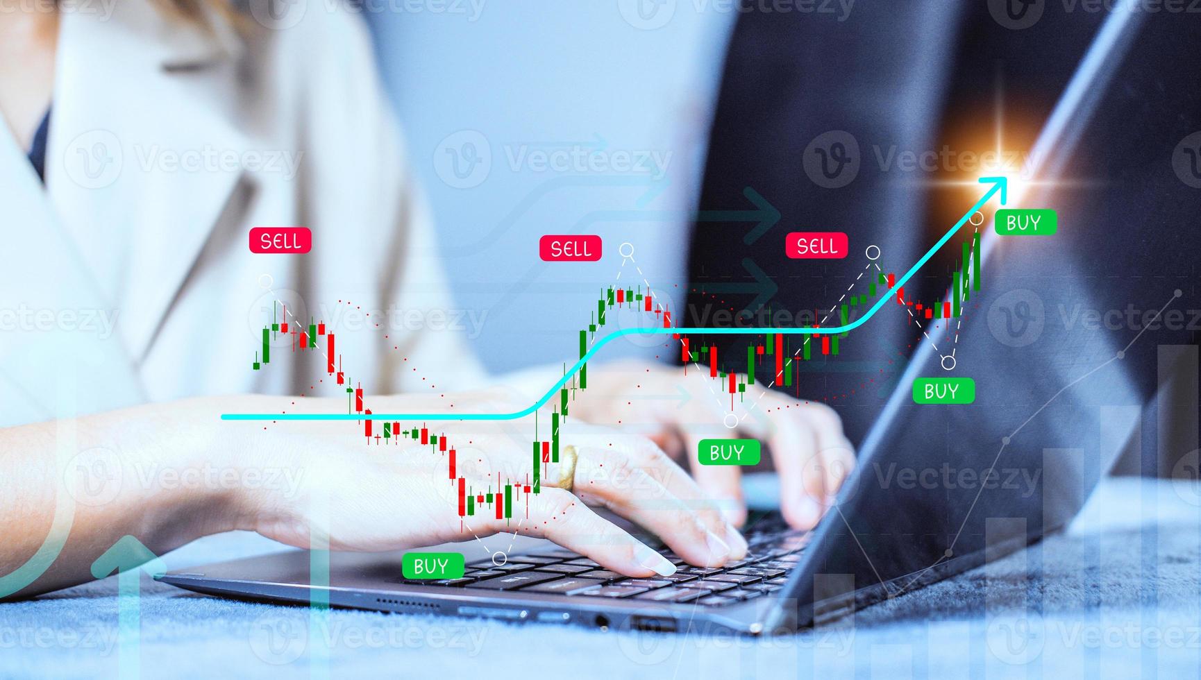 Business analytics and financial concept, Plans to increase business growth and an increase in the indicators of positive growth. photo