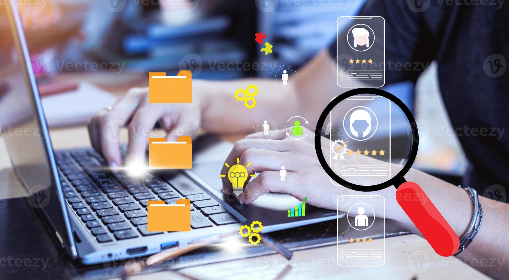 human resources personnel analysis concept Changing the HR Landscape for Sustainable Business Success Driven by insights and focused on goals, processes, goals, skills photo