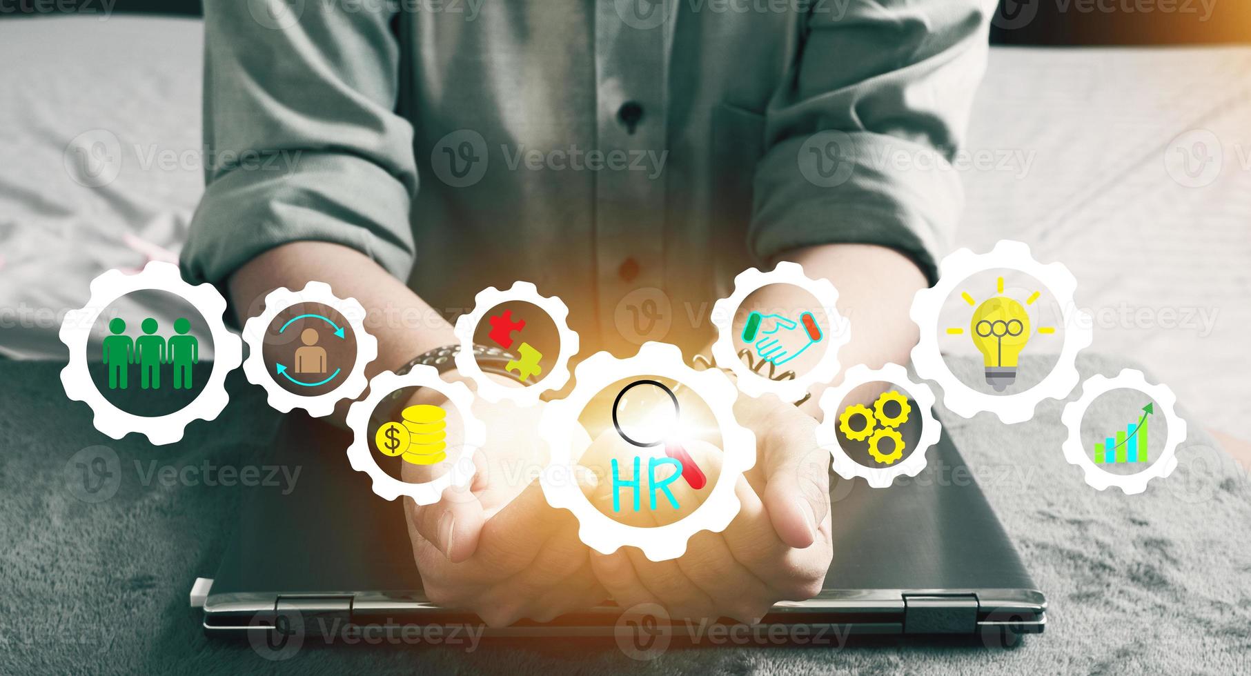 human resources personnel analysis concept Changing the HR Landscape for Sustainable Business Success Driven by insights and focused on goals, processes, goals, skills photo