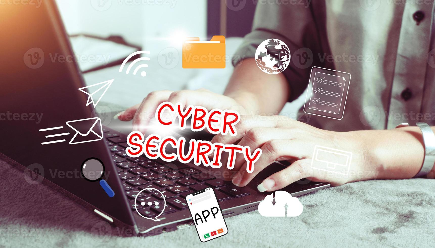 cybersecurity concept, secure internet access Future technology. photo