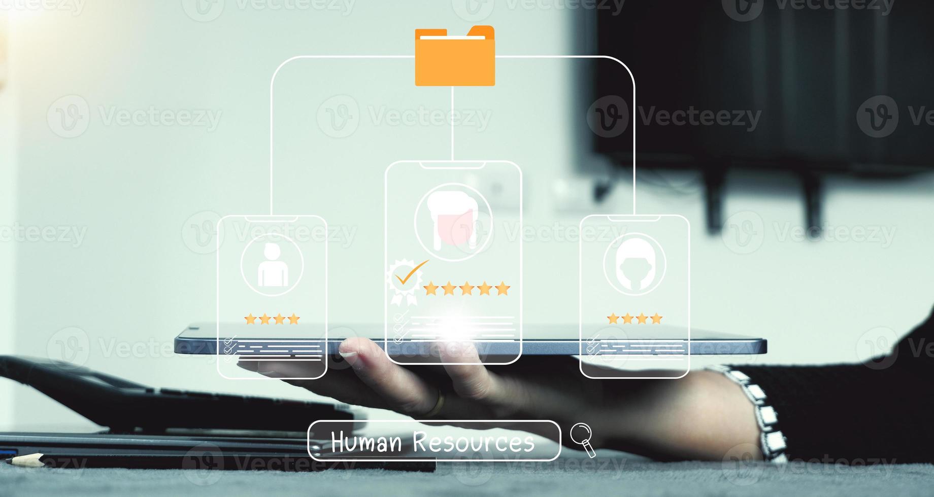 human resources personnel analysis concept Changing the HR Landscape for Sustainable Business Success Driven by insights and focused on goals, processes, goals, skills photo