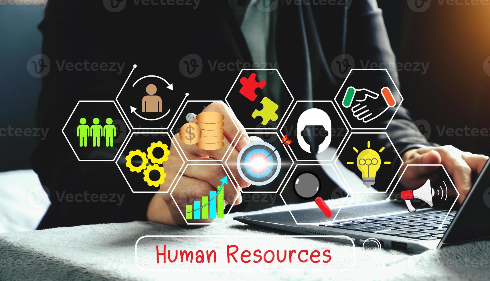human resources personnel analysis concept Changing the HR Landscape for Sustainable Business Success Driven by insights and focused on goals, processes, goals, skills photo