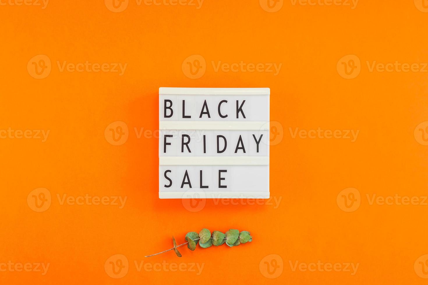 Black friday sale text on white lightbox photo