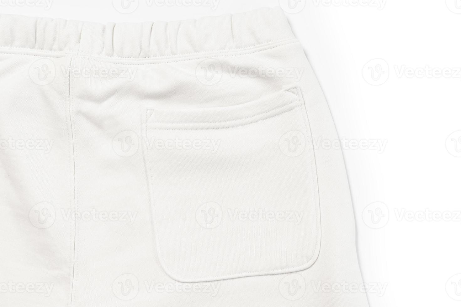 textura de tela de algodón de un pantalón de chándal blanco foto