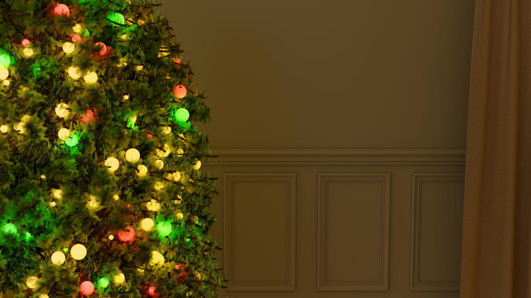 christmas background empty no people living room copy space sparse design holiday decor 3D illustration photo