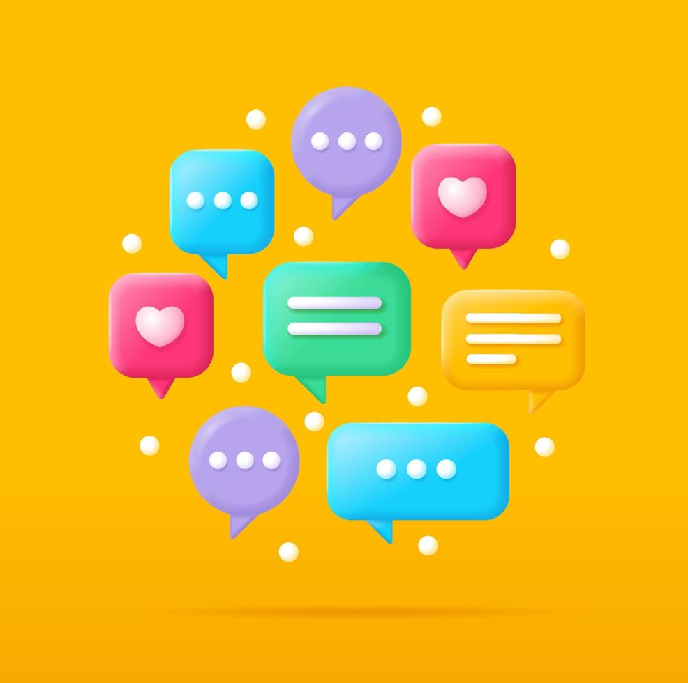 3d Podcast Testimonial Round Design Template Concept. Vector