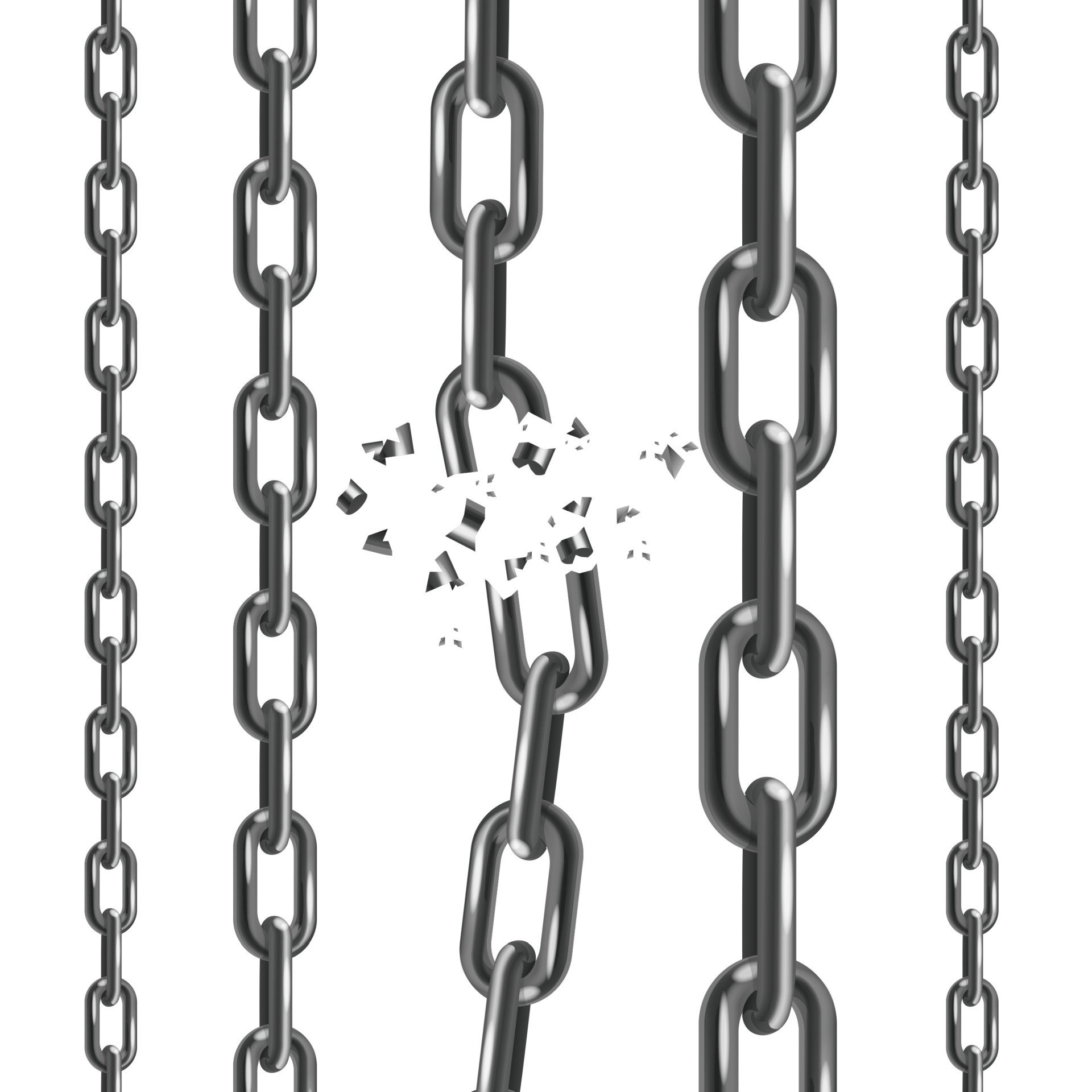 Realistic Detailed 3d Black Chain Set. Vector 15936504 Vector Art at