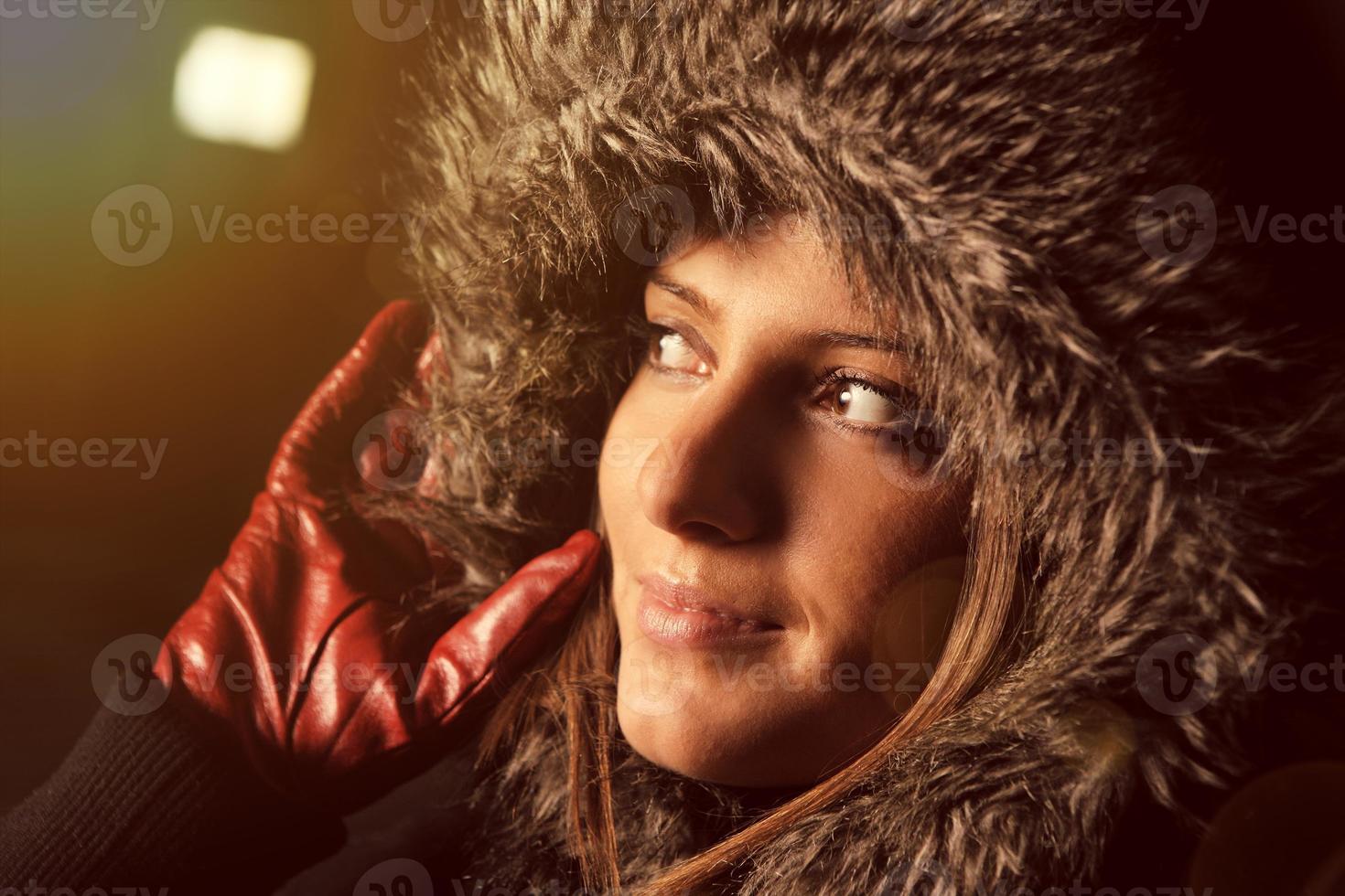 Portrait of a hooded woman photo