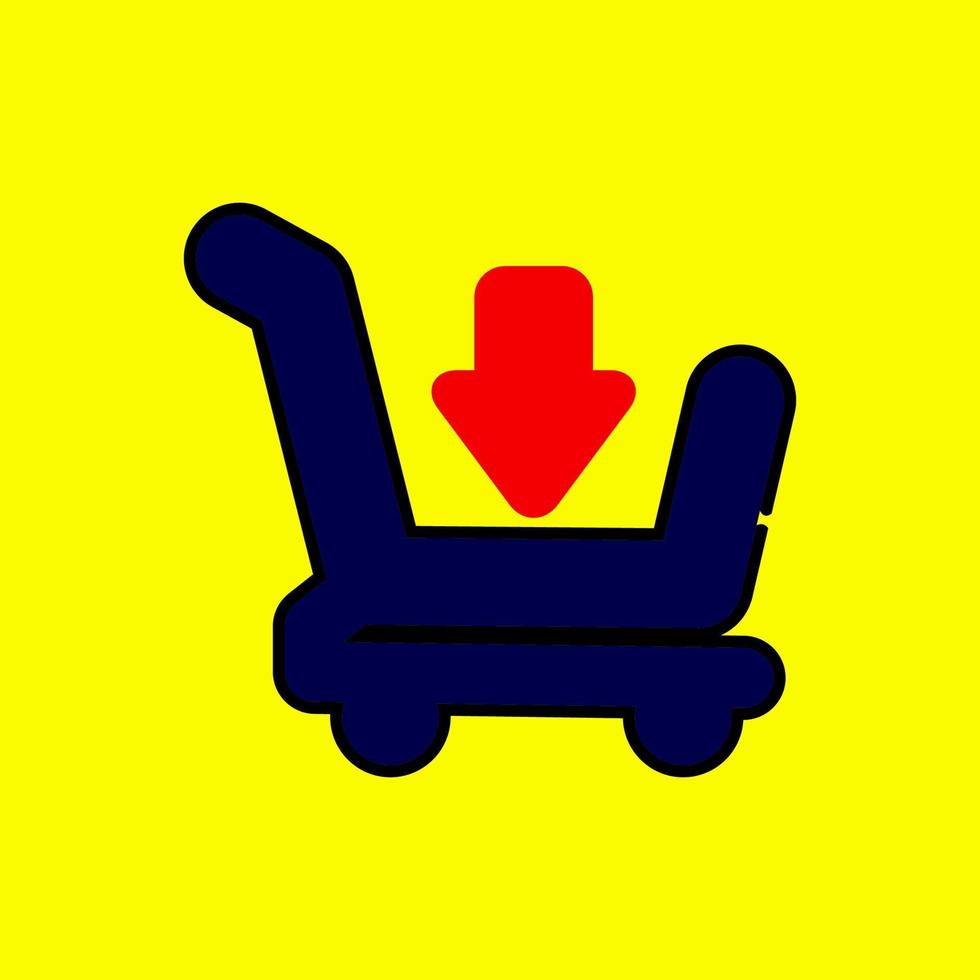 diseño de vector de icono de carrito de supermercado