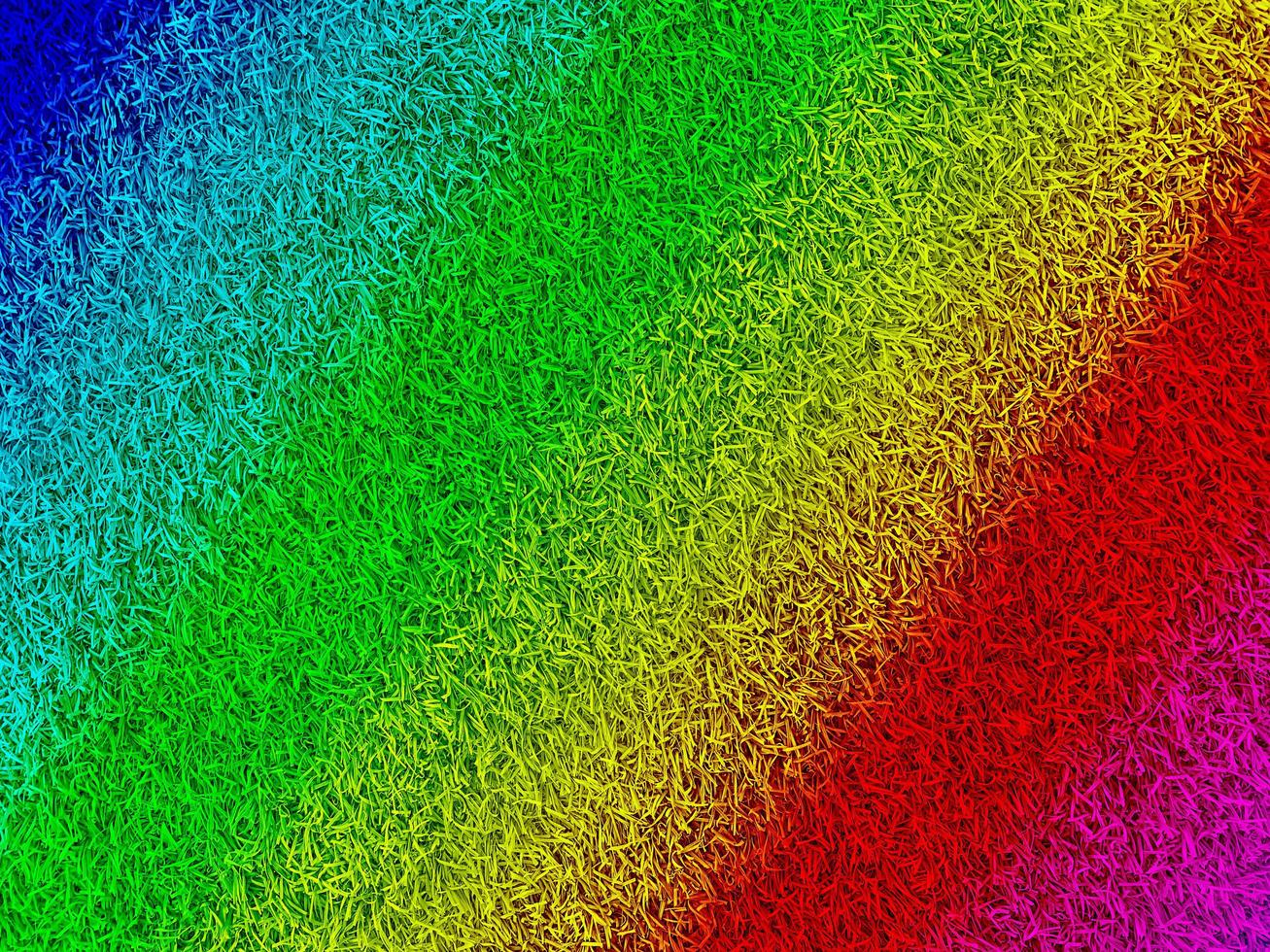 Green grass rainbow texture background grass garden  concept used for making rainbow colors background football pitch, Grass Golf,  green lawn pattern textured background. photo