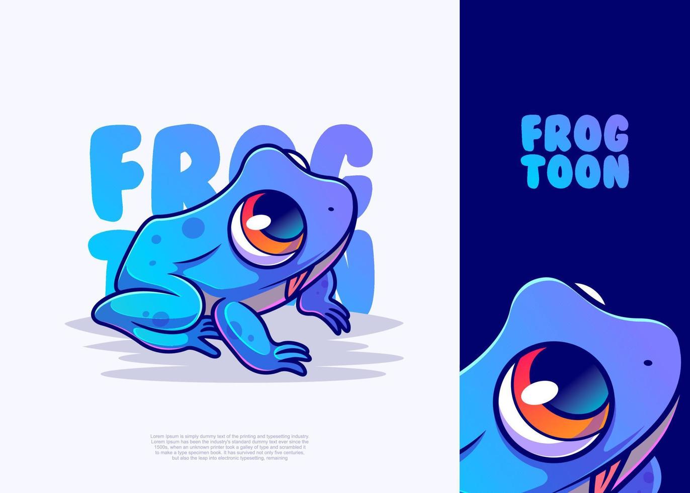 cute frog character illustration, icon vector, flat cartoon style. vector