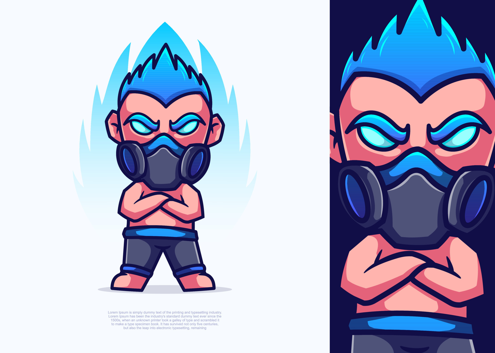 boy mask character illustration, icon vector, flat cartoon style. 15937353 Vector Art at Vecteezy