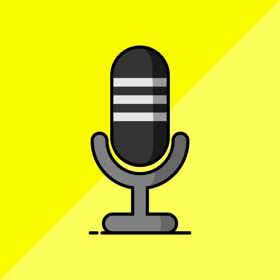 Mic icon vector design in doodle style