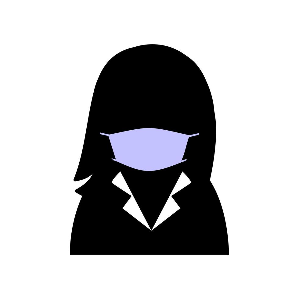 diseño vectorial de silueta de personas que usan máscaras vector