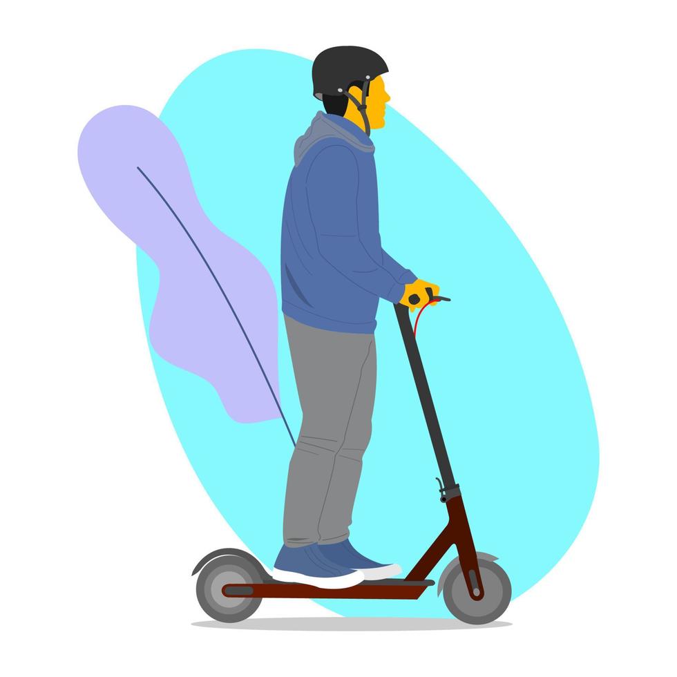 Vector illustration of people using electric scooters