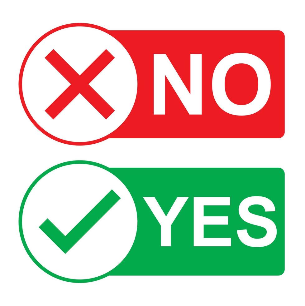 Yes and no icon vector design