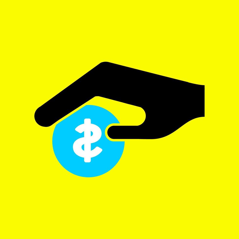 Hand giving money icon vector design