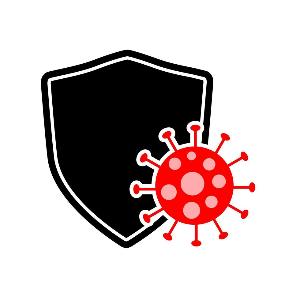 diseño de vector de icono de escudo antivirus