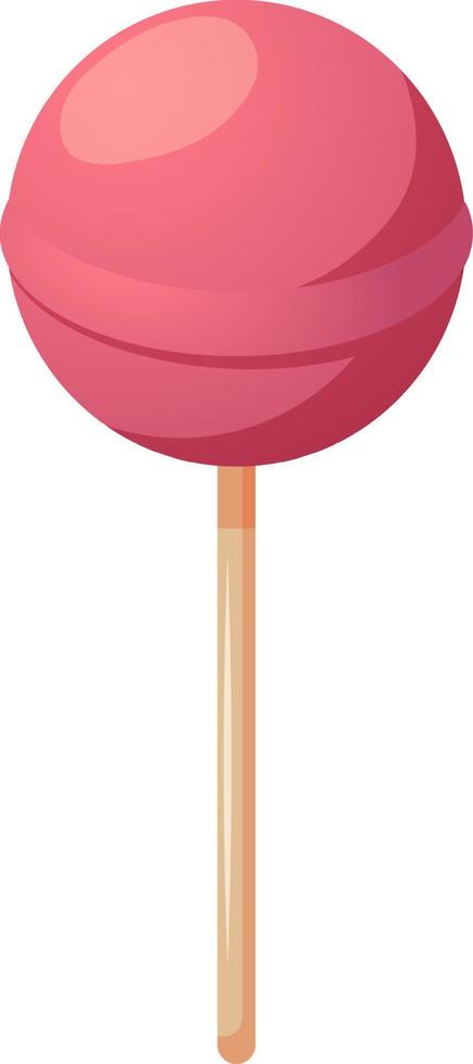 Pink cartoon lollipop Valentine's Day on transparent background vector