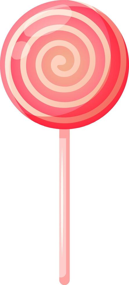 Striped lollipop, pink and white candy for Valentine's Day on transparent background 2 vector