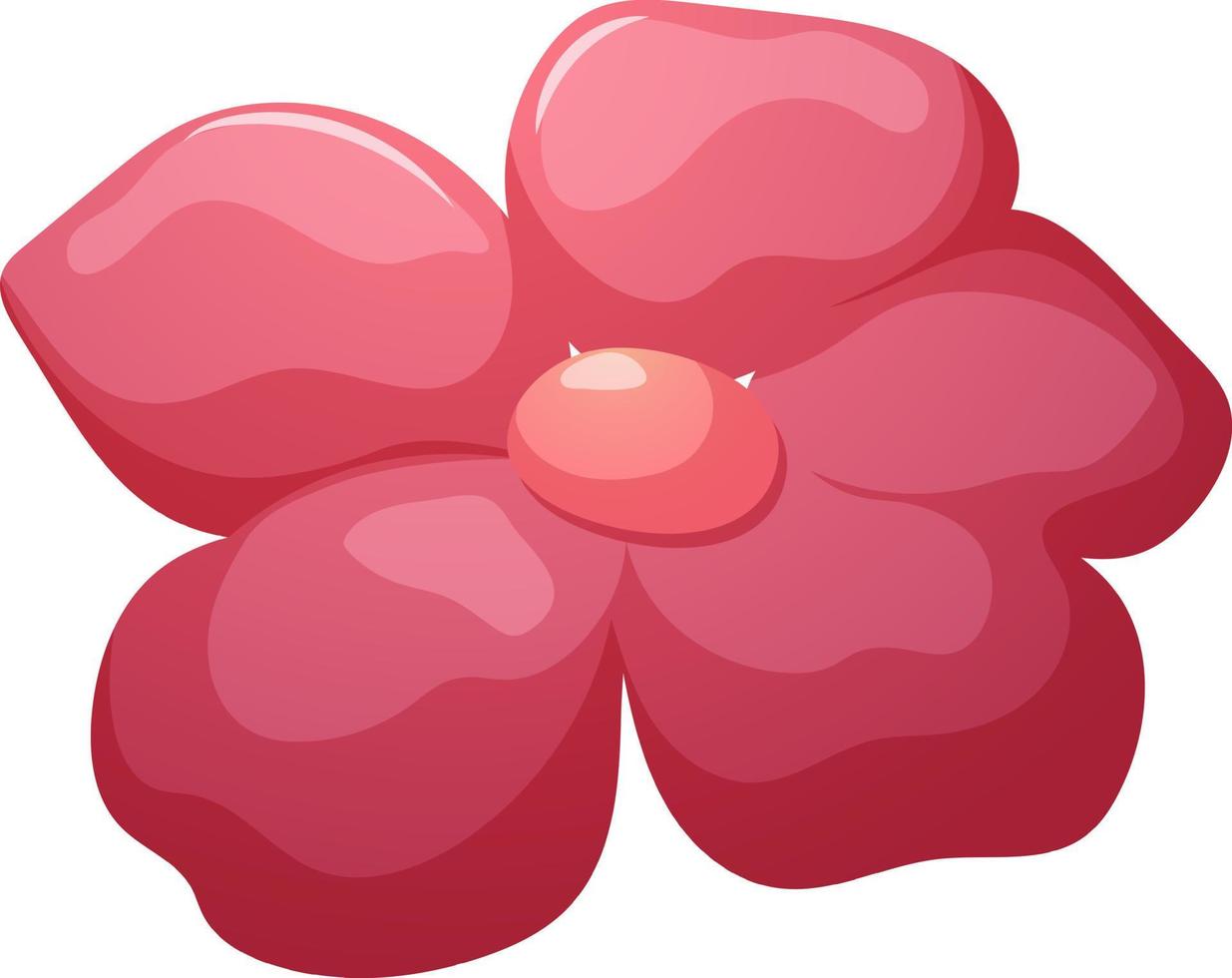 Pink, burgundy blooming flower isolated vector
