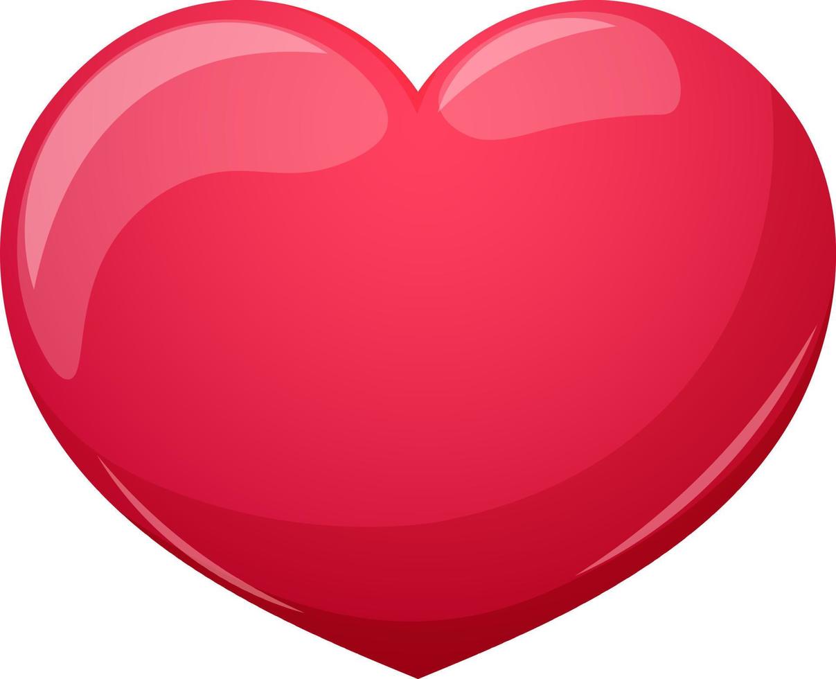 Cartoon red heart on transparent background vector