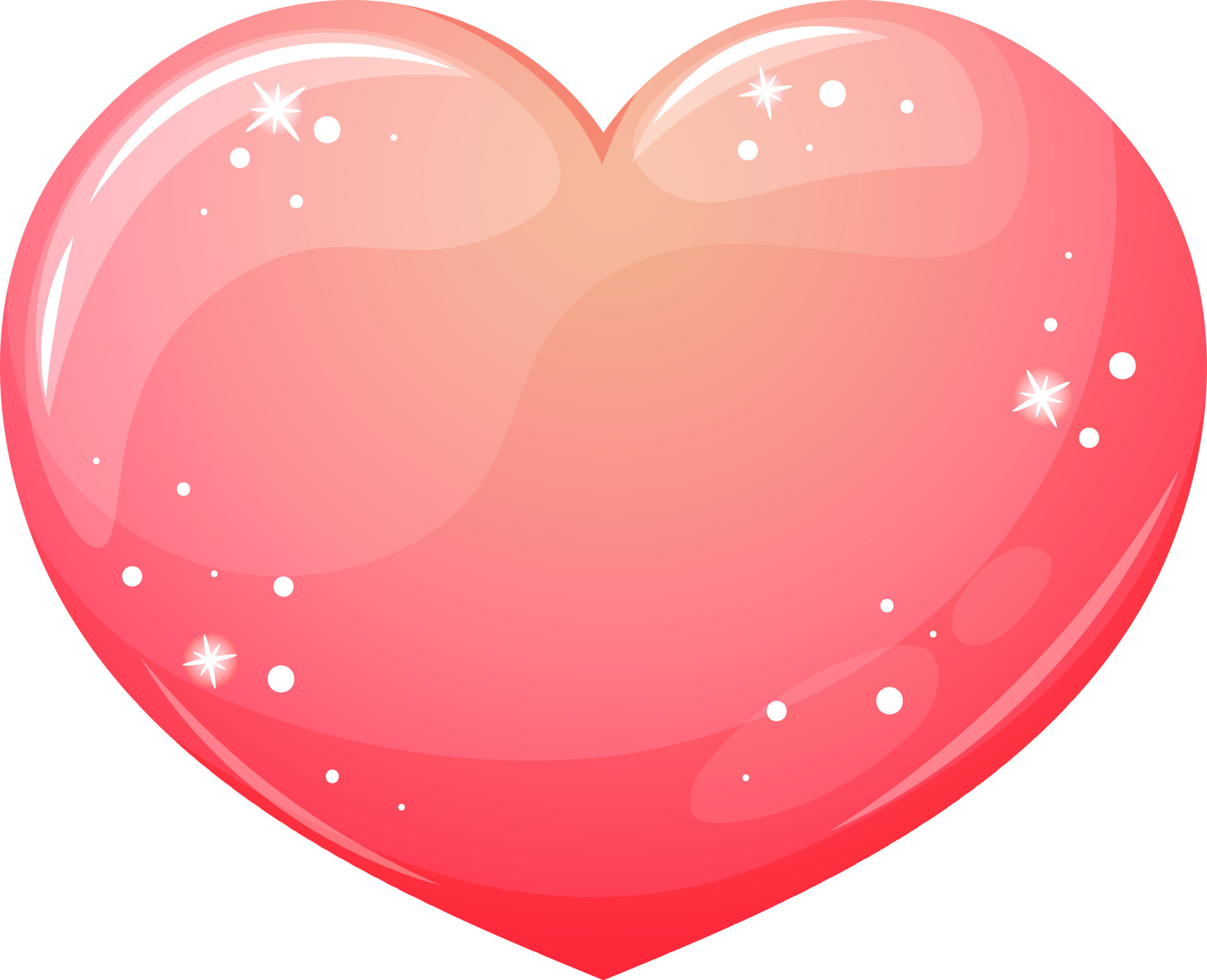 Cartoon pink heart with glitter on transparent background 15937791