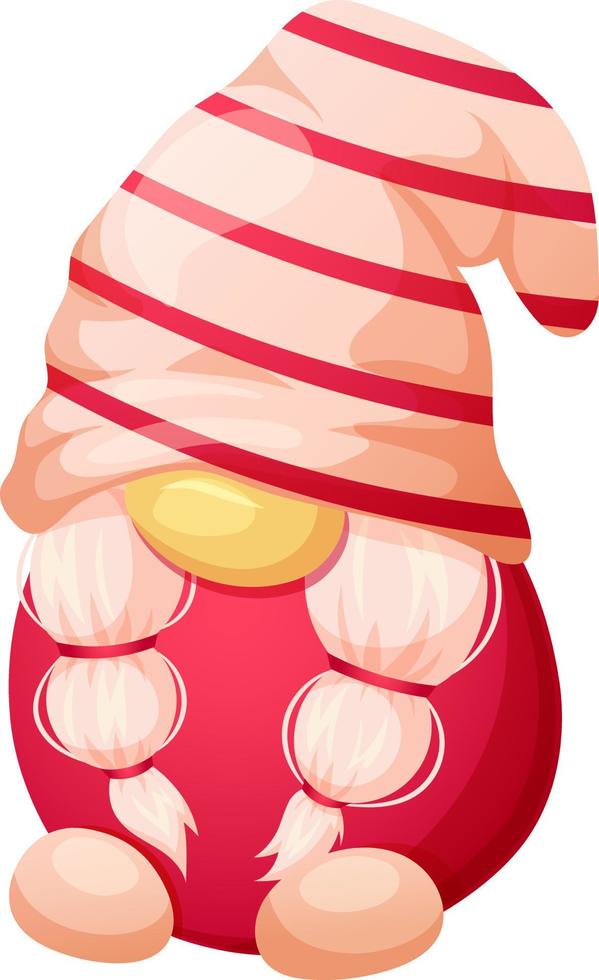 Cute Scandinavian gnome girl on Valentine's day isolated vector