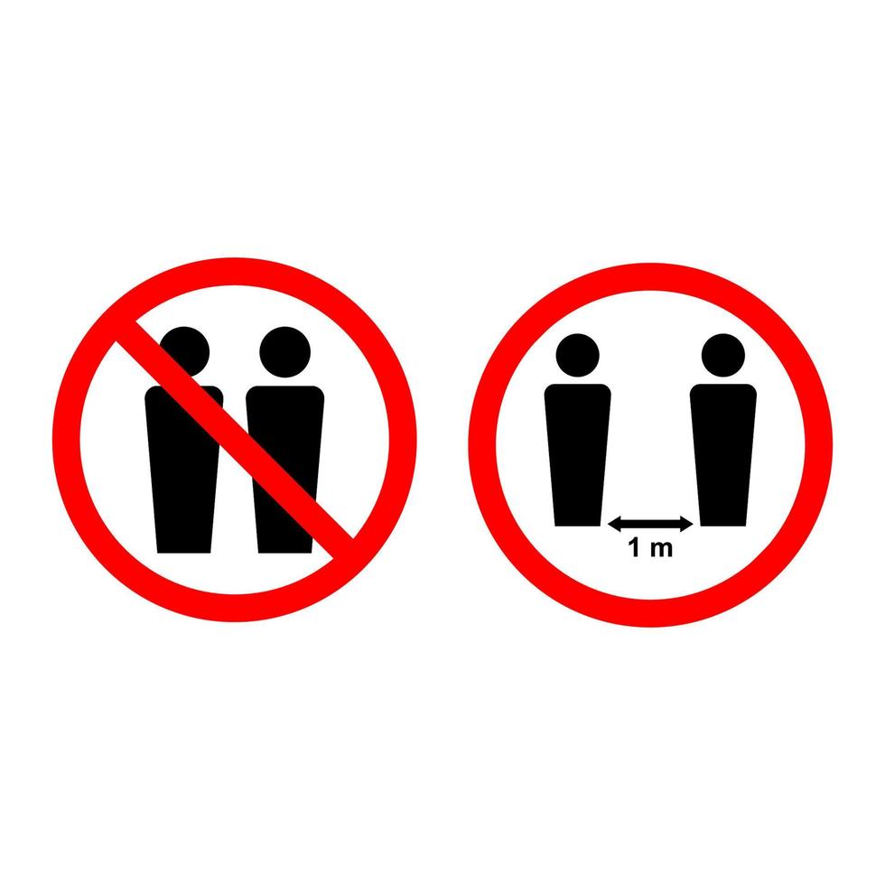 Design vector illustration of people not to be close together