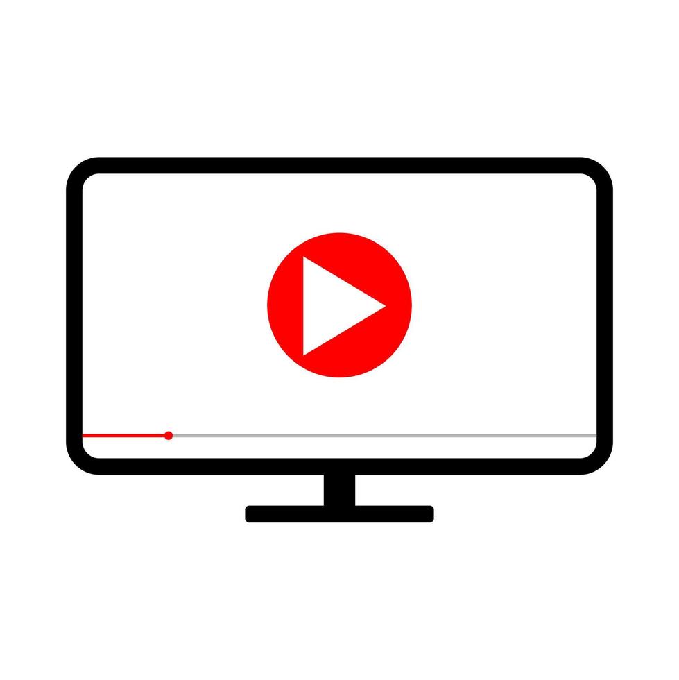 Computer monitor vector design with medi player view