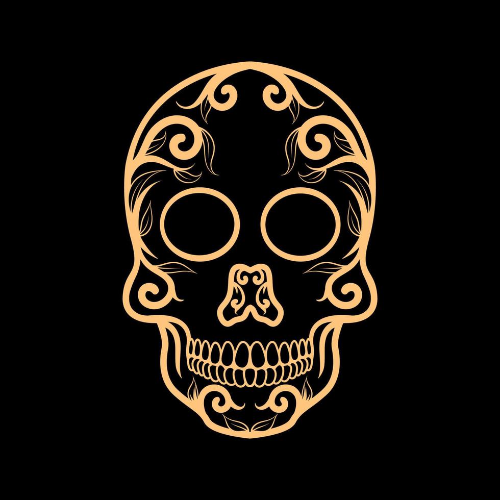 Skull illustration vector design in classic style