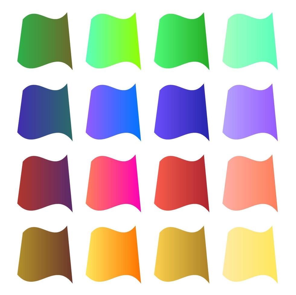 Set of Colour Linear Gradient Palette Swatches Webkit Vector