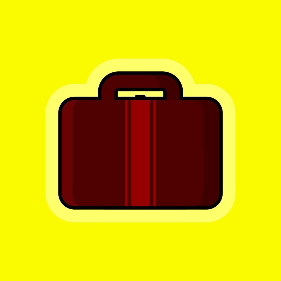 Suitcase icon vector design in doodle style