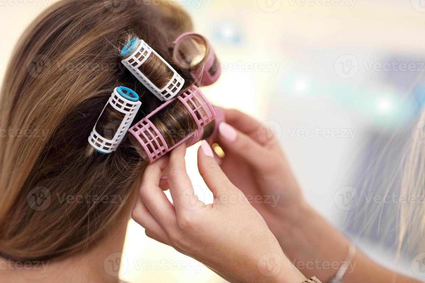 Adult woman at the hair salon photo