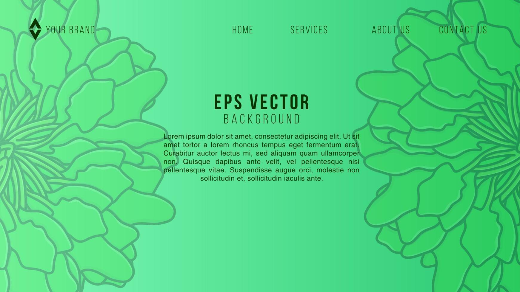 Vegetable Green Web Design Abstract Background EPS 10 Vector For Website, Landing Page, Home Page, Web Page