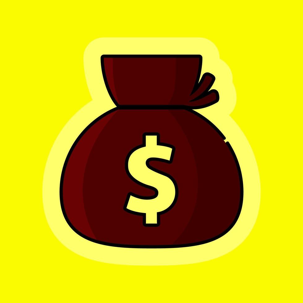 Money sack icon vector design in doodle style