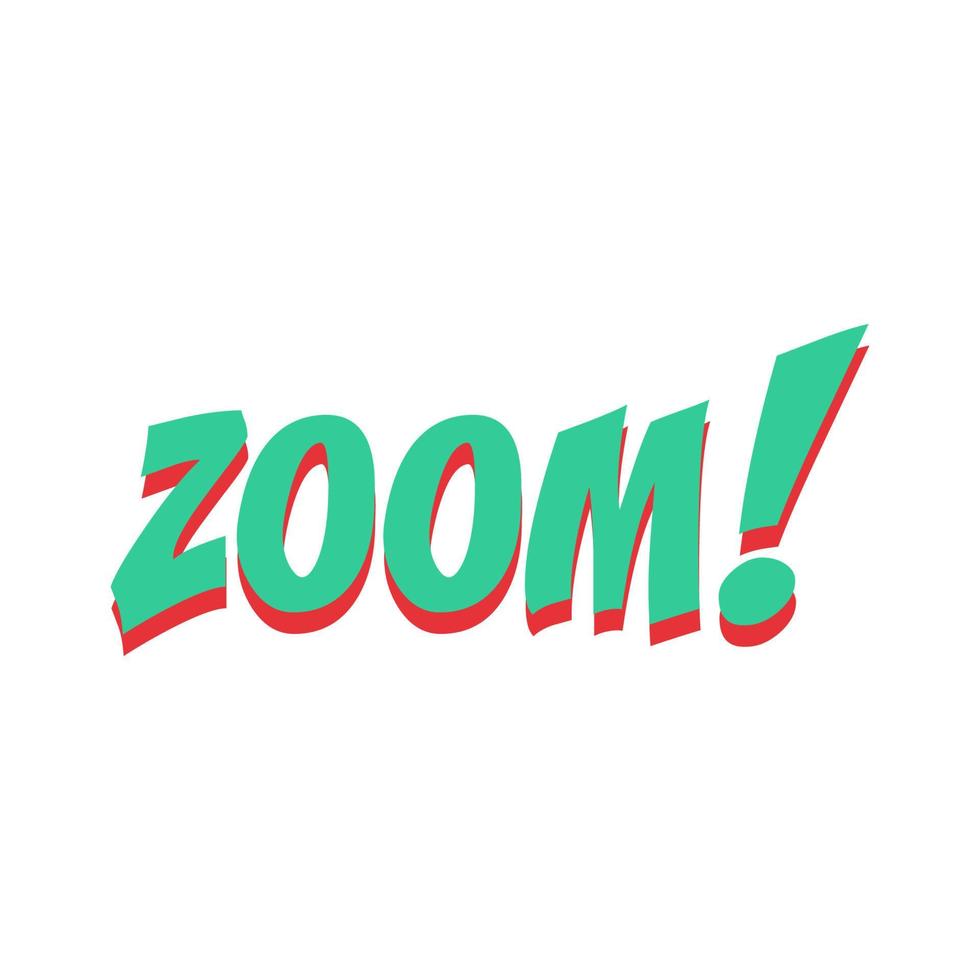 diseño de vector de letras de zoom en estilo de dibujos animados