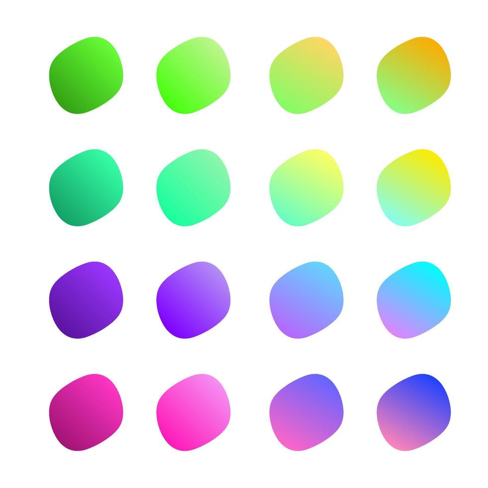 Set of Colour Linear Gradient Palette Swatches Webkit Vector