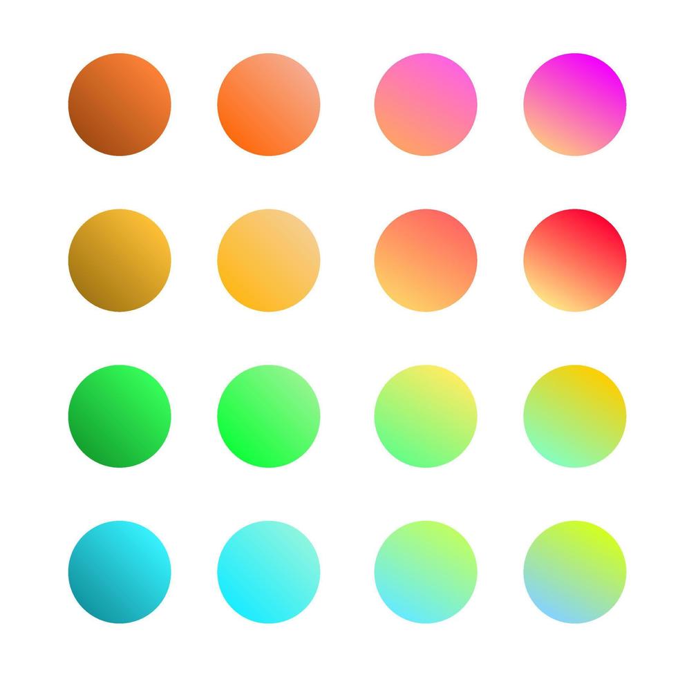 Set of Colour Linear Gradient Palette Swatches Webkit Vector